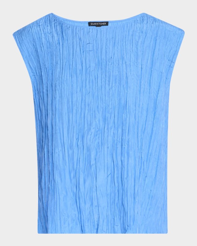 Scoop-Neck Crushed Silk Top